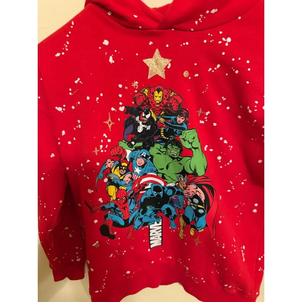 Marvel Comics Kids Hoodie Size 9-10 Years 140cm Red Superhero Graphic